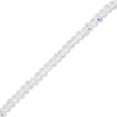 Perles rondelles facettées 4x2.5 mm - Crystal AB x12.5cm