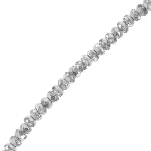 Perles rondes aplaties facettées 4x2.5 mm - Labrador x12.5cm
