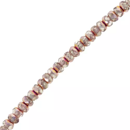 Perles rondes aplaties facettées 4x2.5 mm - Crystal Sunset x12.5cm