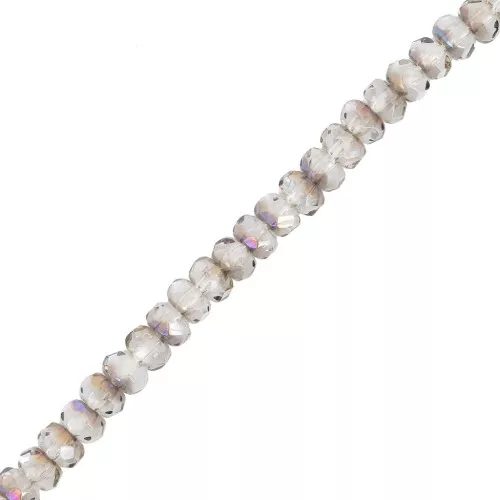 Perles rondes aplaties facettées 4x2.5 mm - Crystal Azzuro x12.5cm