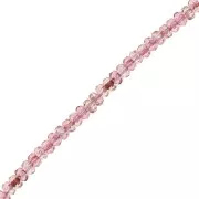 Perles rondelles facettées 4x2.5 mm - Luster Rose x12.5cm