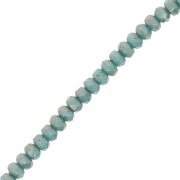 Perles rondes aplaties facettées 4x2.5 mm - Jade Terracotta Red x12.5cm