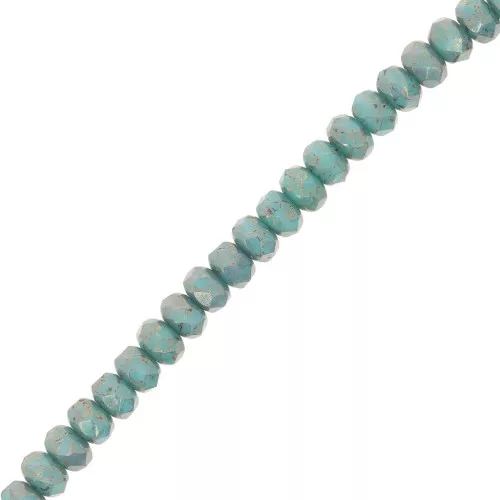Perles rondes aplaties facettées 4x2.5 mm - Jade Terracotta Red x12.5cm