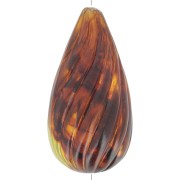 Perle poire torsadée en résine translucide 26x14 mm - Ambre marbré x1|raw }}