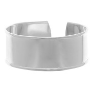Bracelet en laiton avec rebord courbé 23x150 mm - Placage Argent fin x1|raw }}
