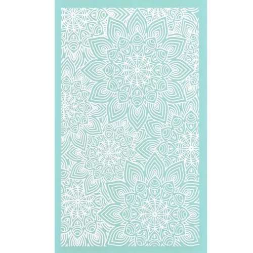 Silk Screen pour Pâte polymère 80x140 mm - Motif mandala fleur x1