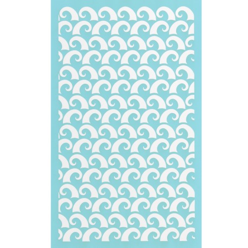 Silk Screen pour Pâte polymère 80x140 mm - Motif vagues x1