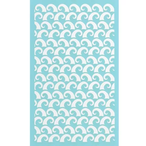 Silk Screen pour Pâte polymère 80x140 mm - Motif vagues x1