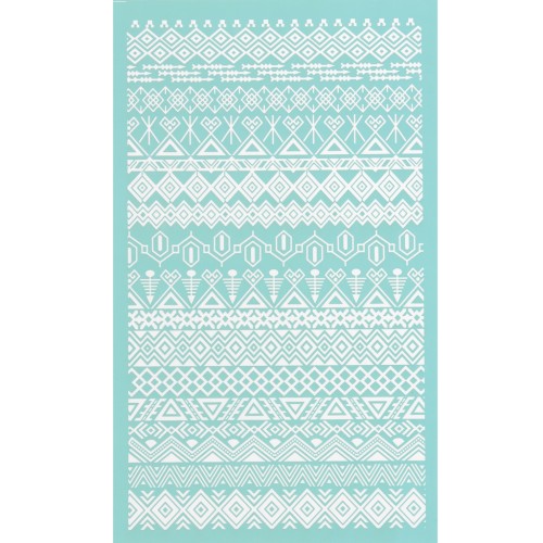Silk Screen pour Pâte polymère 80x140 mm - Motif ethnique 1 x1