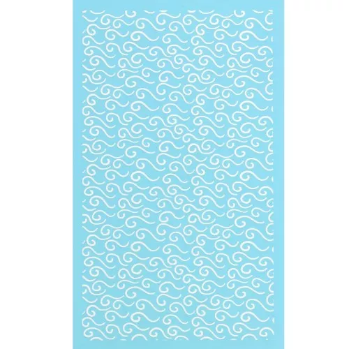 Silk Screen pour Pâte polymère 80x140 mm - Motif vagues 1 x1