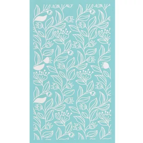 Silk Screen pour Pâte polymère 80x140 mm - Motif floral 2 x1