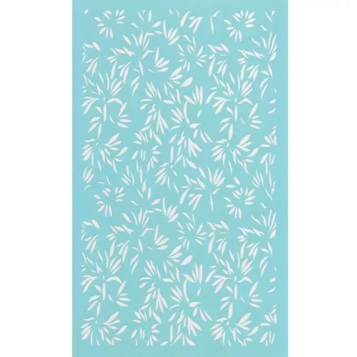 Silk Screen pour Pâte polymère 80x140 mm - Motif feuilles de bambou x1