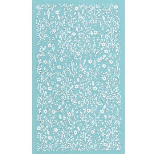 Silk Screen pour Pâte polymère 80x140 mm - Motif floral 3 x1
