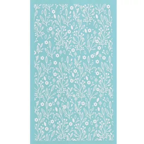 Silk Screen pour Pâte polymère 80x140 mm - Motif floral 3 x1