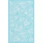 Silk Screen pour Pâte polymère 80x140 mm - Motif feuilles et fleurs x1