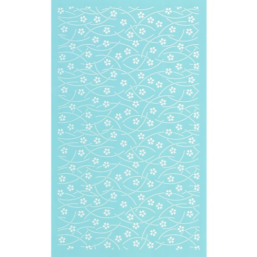Silk Screen pour Pâte polymère 80x140 mm - Motif petites fleurs x1