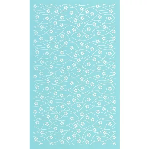 Silk Screen pour Pâte polymère 80x140 mm - Motif petites fleurs x1