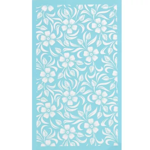 Silk Screen pour Pâte polymère 80x140 mm - Motif fleurs 1 x1