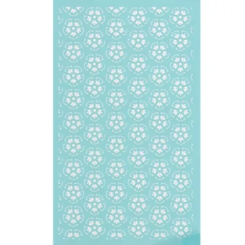 Silk Screen pour Pâte polymère 80x140 mm - Motif fleurs 2 x1