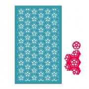 Silk Screen pour Pâte polymère 80x140 mm - Motif fleurs 2 x1