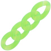 Maillon ovale torsadé en acrylique transparent 29.5x20 mm - Vert fluo x1|raw }}