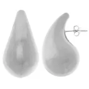 Boucles d'oreilles goutte bombée 39x21 mm - Acier inoxydable 304 x2