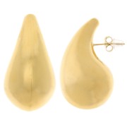 Boucles d'oreilles goutte bombée 39x21 mm - Acier inoxydable 304 Doré x2