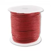 Cordon cuir 2 mm Rouge x 25 m