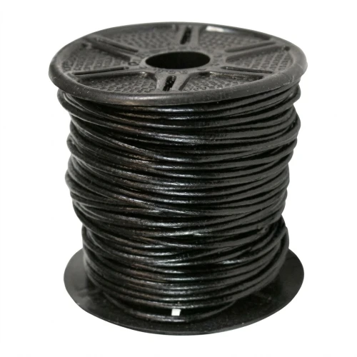 Cordon cuir 1,5 mm Noir x 25 m
