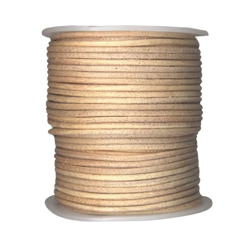 Cordon cuir 1,5 mm Naturel x 25 m