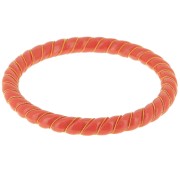 Bracelet jonc torsadé en résine opaque avec fil doré 64 mm - Terre cuite x1