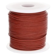 Cordon cuir 1 mm - Rouge foncé x25m