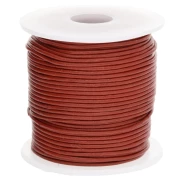 Cordon cuir 1 mm - Rouge foncé x25m