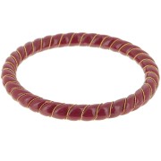 Bracelet jonc torsadé en résine opaque avec fil doré 64 mm - Bordeaux x1|raw }}