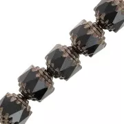 Facettes Antiques 8 mm Jet Dark Bronze x10