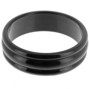 Bracelet jonc épais en résine opaque 66 mm - Noir x1|raw }}