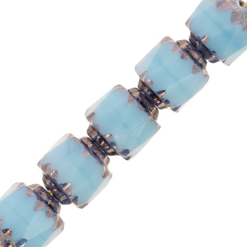 Facettes Antiques 6 mm Turquoise Dark Bronze x20