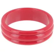 Bracelet jonc épais en résine opaque 66 mm - Rouge foncé x1