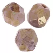 Facettes 4 mm Chalk White Lila Gold Luster x50