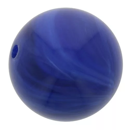 Perles en résine opaque 8 mm - Bleu marine marbré x10