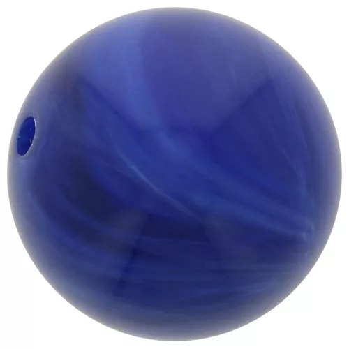 Perles en résine opaque 12 mm - Bleu marine marbré x6