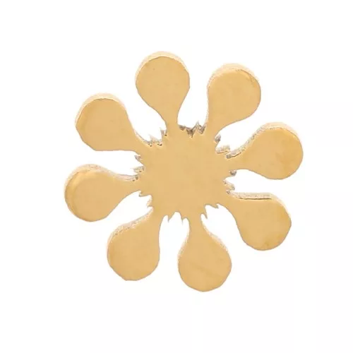 Éléments fleur à coller 6 mm - Acier inoxydable 316L Doré x4