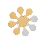 Éléments fleur à coller 6 mm - Acier inoxydable 316L Doré x4