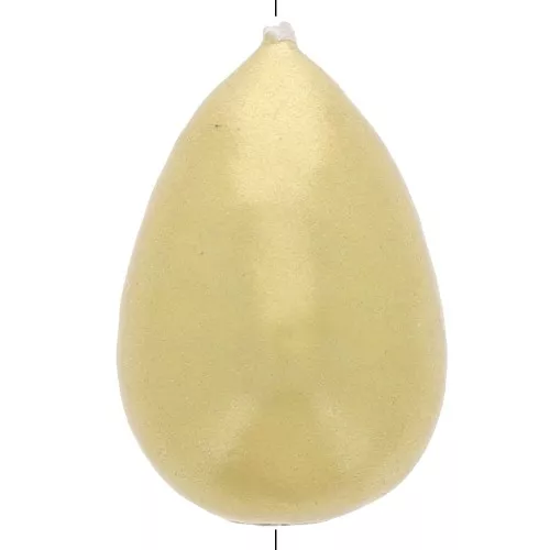 Perle poire en papier mâché effet métallisé 33x22 mm - Doré x1