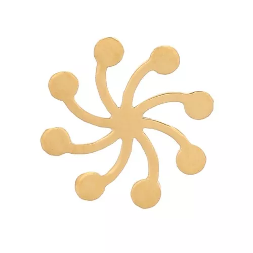 Éléments petite fleur à coller 6 mm - Acier inoxydable 316L Doré x4