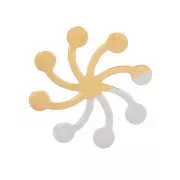 Éléments petite fleur à coller 6 mm - Acier inoxydable 316L Doré x4