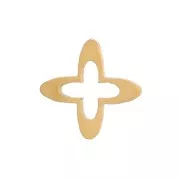 Éléments croix évidée à coller 5 mm - Acier inoxydable 316L Doré x4