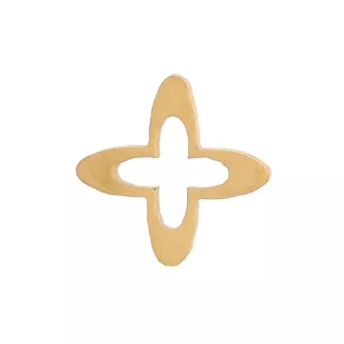 Éléments croix évidée à coller 5 mm - Acier inoxydable 316L Doré x4