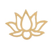 Éléments fleur de lotus évidé à coller 4x6 mm - Acier inoxydable 316L Doré x4|raw }}