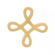 Éléments noeud chinois à coller 6 mm - Acier inoxydable 316L Doré x4